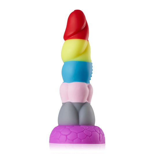 Regenboogdildo groot met zuignap