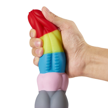 Regenboogdildo groot met zuignap