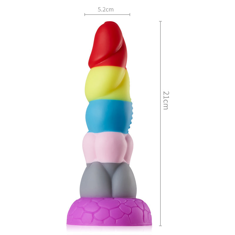 Regenboogdildo groot met zuignap